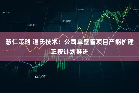 慧仁策略 道氏技术：公司单壁管项目产能扩建正按计划推进